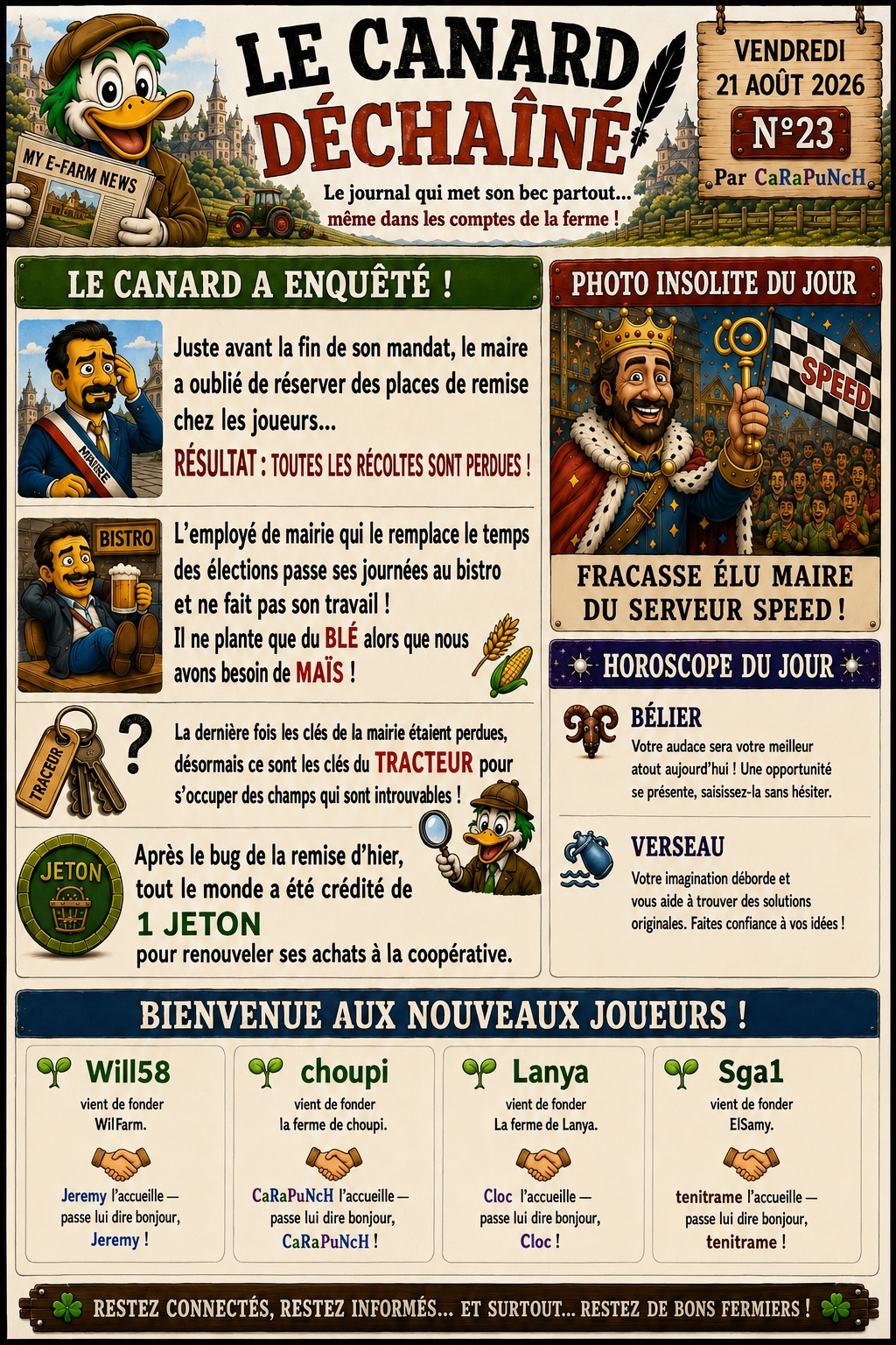 Le Canard Déchaîné N°23 — Les récoltes disparaissent, le Canard enquête !