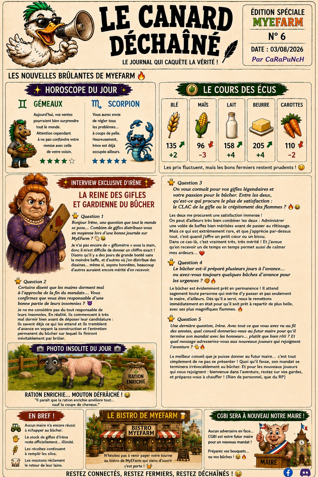Le Canard Déchaîné N°6 – Irène sort du silence… Gare aux baffes et au bûcher !