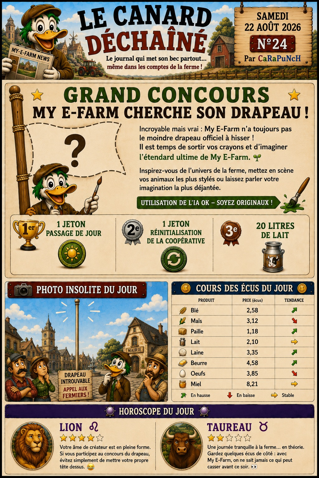 LE CANARD DÉCHAÎNÉ — N°24  My E-Farm cherche son drapeau ! 🚩🌾